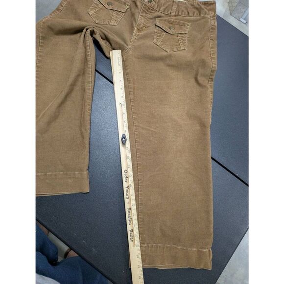 Aeropostale Cropped Pants  Brown Corduroy Ankle Slit Polyester Blend Women's 13/ - Picture 6 of 6